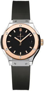 Hublot Classic Fusion Quartz 581.NO.1181.RX Titanium$18kt Rose Gold Black