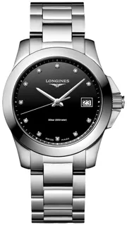 Longines Conquest L3.377.4.57.6 Stainless steel Black