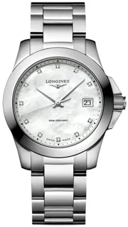 Longines Conquest L3.377.4.87.6 Stainless steel Mother of Pearl