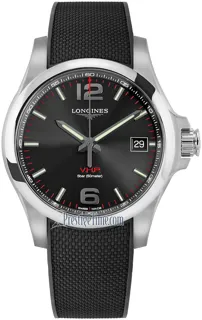 Longines Conquest L3.716.4.56.9 Stainless steel Black