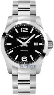 Longines Conquest L3.759.4.58.6 Stainless steel Black