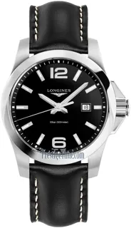 Longines Conquest L3.760.4.56.3 Stainless steel Black