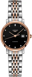 Longines Elegant L4.310.5.57.7 Rose gold and Stainless steel Black