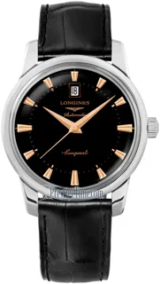 Longines Heritage L1.645.4.524 Stainless steel Black