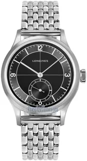 Longines Heritage L2.828.4.53.6 Stainless steel Black