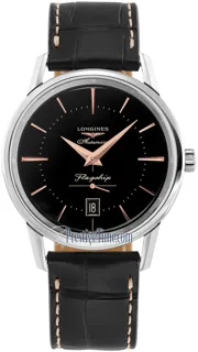 Longines Heritage L47954580 Stainless steel Black