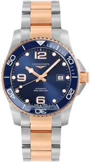 Longines HydroConquest L3.781.3.98.7 Rose gold and Stainless steel Blue