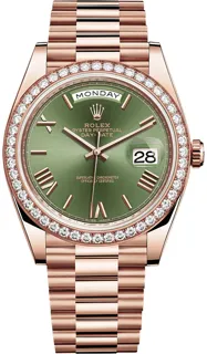 Rolex Day-Date 40 228345RBR Everose gold Olive Green