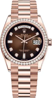 Rolex Day-Date 36 128345RBR 36mm Everose gold Brown