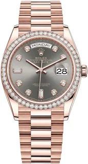 Rolex Day-Date 36 128345RBR Everose gold Gray