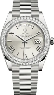 Rolex Day-Date 40 228349RBR 18k white gold Silver