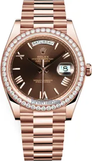 Rolex Day-Date 40 228345RBR Everose gold Brown