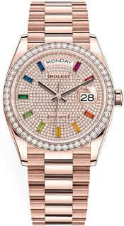 Rolex Day-Date 36 128345RBR Everose gold Diamonds