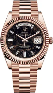 Rolex Day-Date 40 228235 Everose gold Black and Brown