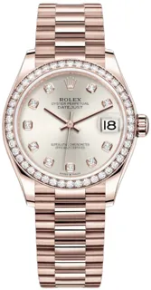 Rolex Datejust 31 278285RBR Everose gold Silver