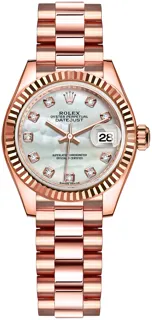 Rolex Lady-Datejust 279175 28mm Everose gold White