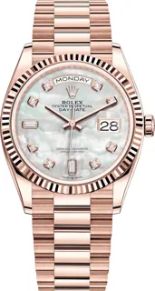 Rolex Day-Date 36 128235 36mm Everose gold White