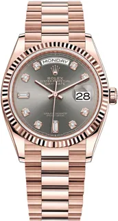 Rolex Day-Date 36 128235 Everose gold Gray