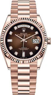 Rolex Day-Date 36 128235 Everose gold Brown