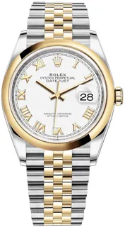 Rolex Datejust 36 126203 Yellow gold and Stainless steel White