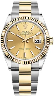 Rolex Datejust 36 126233 36mm Yellow gold and Stainless steel Champagne