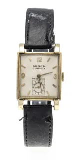 Gruen Curvex Precision Yellow gold Silver