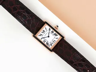 Cartier Tank Solo W5200024 / 3168 rose gold$steel Silver