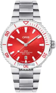 Oris Aquis Date 01 733 7787 4138-07 8 22 04PEB Stainless steel Red$Watermelon Red