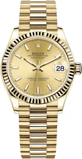 Rolex Datejust 31 278278 31mm 18kt Yellow Gold Champagne