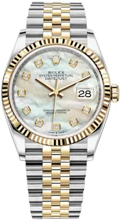 Rolex Datejust 36 126233 36mm Yellow gold and Stainless steel White