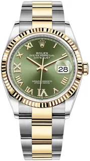 Rolex Datejust 36 126233 36mm Yellow gold and Stainless steel Olive Green