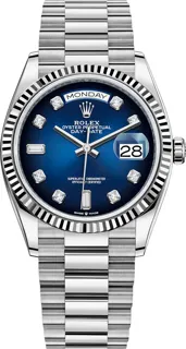 Rolex Day-Date 36 128239 18k white gold Blue