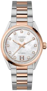 TAG Heuer Carrera Caliber 7 Automatic WBN2351.BD0000 Rose gold and Stainless steel White