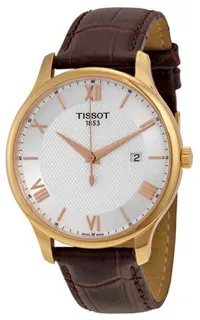 Tissot Tradition T0636103603800 42mm Rose gold and Stainless steel Silver