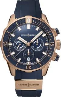 Ulysse Nardin Diver Chronograph 1502-170-3/93 Red gold Blue