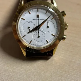 Universal Genève Compax 184.445 36mm Yellow gold White