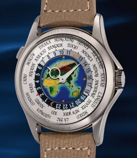 Patek Philippe World Time 5131G-010 39.5mm White gold Multi-colored