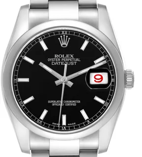 Rolex Datejust 36 116200 Stainless steel Black