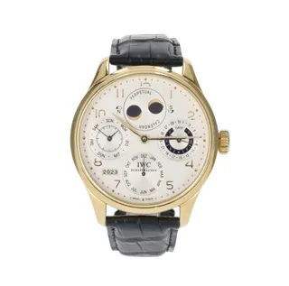 IWC Portuguese Perpetual Calendar IW502105 Yellow gold Black