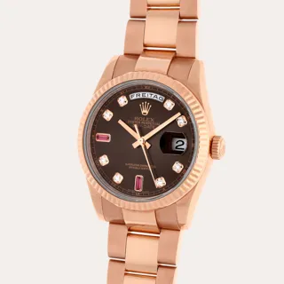 Rolex 118235FA 18k rose gold Brown