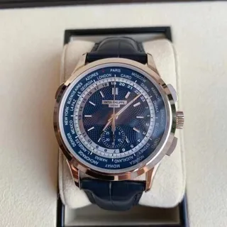 Patek Philippe World Time Chronograph 5930G-010 White gold Blue