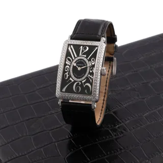 Franck Muller Long Island 1000 QZ D CD 1R 18k white gold Black