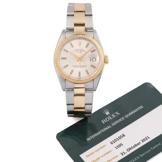 Rolex Oyster Perpetual Date 1505 Yellow gold and Stainless steel White