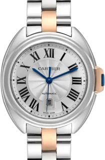 Cartier Clé W2CL0004 Stainless steel and 18k rose gold flinque silver