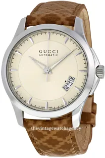 Gucci G-Timeless YA126421 brushed/polished steel beige