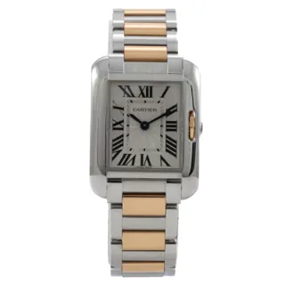 Cartier Tank Anglaise 3485 Stainless steel and 18k rose gold Silver