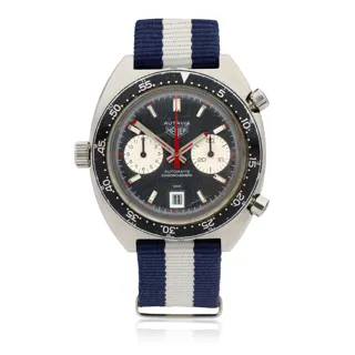 Heuer Autavia 1163 Stainless steel Black