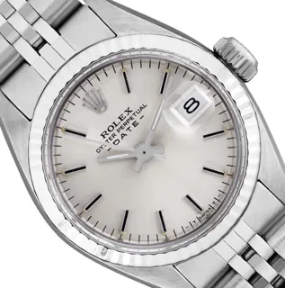 Rolex Date Stainless steel and 14k white gold Silver