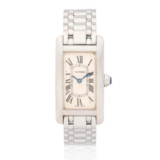 Cartier Tank Américaine 1713 18k white gold Silver