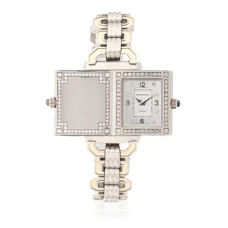 Jaeger-LeCoultre Reverso 567.3.86 18k white gold Silver